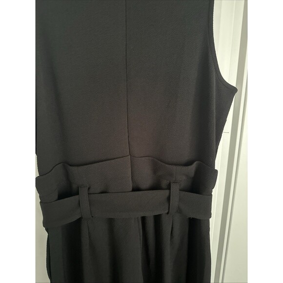 Bar III Petite Women's Sleeveless Crewneck Tie-Waist Jumpsuit Chic Deep Black PM - Picture 11 of 13